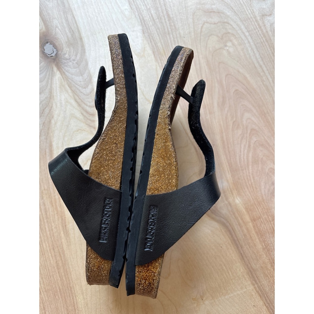 Birkenstock Black Leather Thong Sandals - Picture 3 of 10
